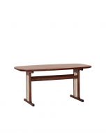 Cora 藤編實木餐桌 160cm 胡桃木色