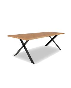 Black & Wood 工業風X型餐桌 180cm