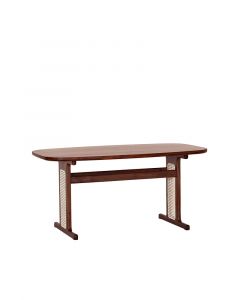 Cora 藤編實木餐桌 160cm 胡桃木色