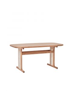 Cora 藤編實木餐桌 160cm 白橡木色